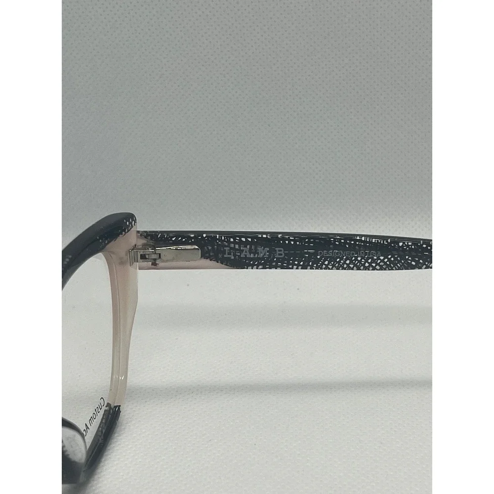 L.A.M.B. LA116 Designer Eyeglasses‎ Frames Cat Eye Black & Beige